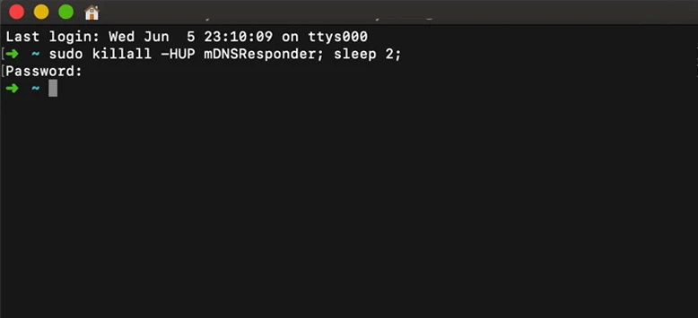 macOS жүйесінде DNS кэшін тазарту