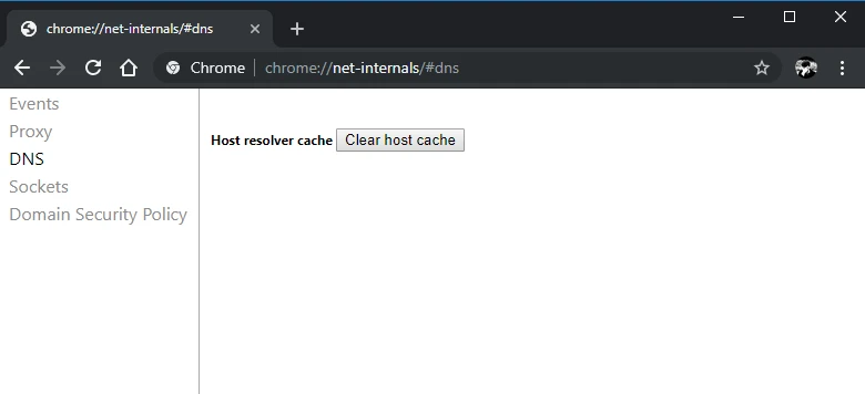 Google Chrome браузерінде DNS кэшін тазарту